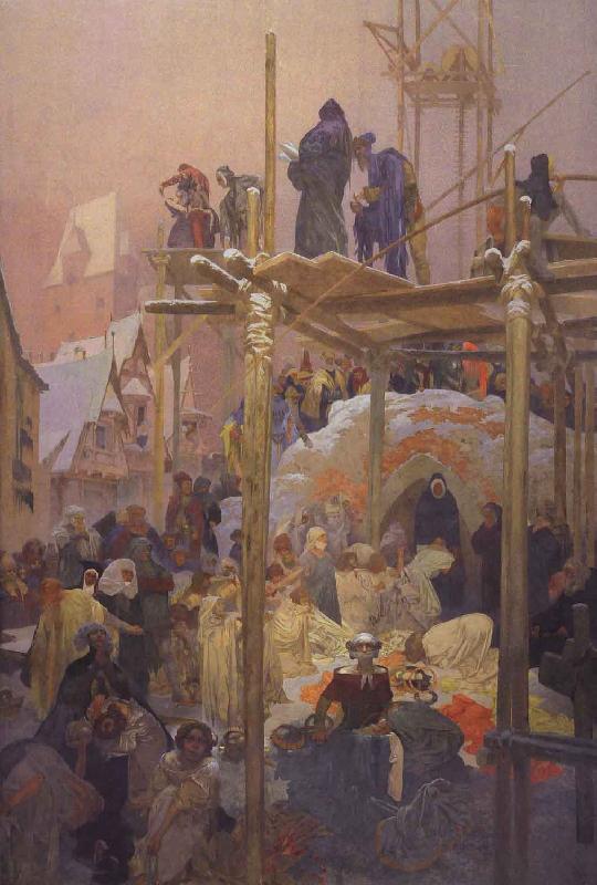 Alfons Mucha A Brothel Converted to a Convent oil painting image